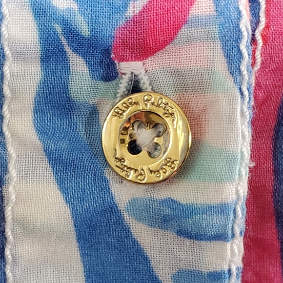 Lilly Pulitzer cruiser shirt button down red right return sailboats Sz 2 pink - Picture 5 of 8